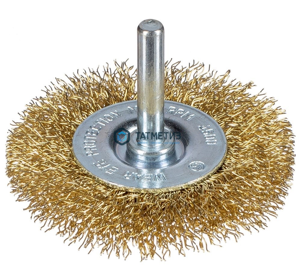 Щетка для дрели дисковая  38 мм, гофриров.латунированная сталь № 841 ПрофОснастка -  магазин крепежа «ТАТМЕТИЗ»