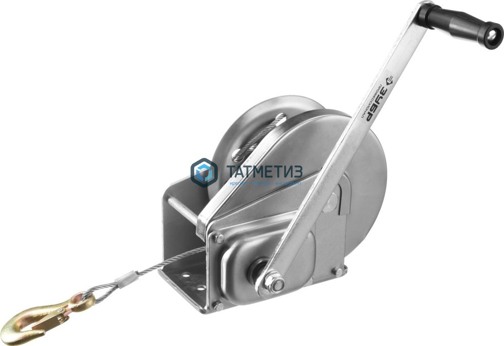 Лебедка ЗУБР "Профессионал" ручная, тросовая, барабанная, 0,9 т, 8м -  магазин крепежа «ТАТМЕТИЗ»