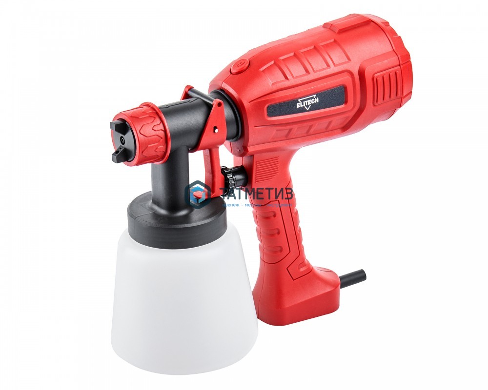 Краскопульт электрич, ELITECH (ДМ), HVLP, 0.8л, 500мл/мин, вяз.краски 40 DIN/сек, сопло 2,5мм, 450Вт | «ТАТМЕТИЗ» Краскопульт электрич, ELITECH (ДМ), HVLP, 0.8л, 500мл/мин, вяз.краски 40 DIN/сек, сопло 2,5мм, 450Вт - магазин крепежа «ТАТМЕТИЗ»