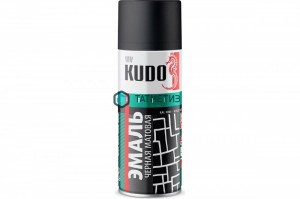 Краска аэроз. KUDO 520 мл. №1102 ЧЕРНАЯ  матовая RAL 9005 -  магазин крепежа «ТАТМЕТИЗ»