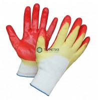 Перчатки трик. х/б с ДВОЙНЫМ латекс.покрытием ЛЮКС (глубокое макание) -  магазин крепежа «ТАТМЕТИЗ»