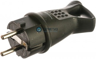 Эл.вилка угловая каучук однофазная с ушком, UNIVersal -  магазин крепежа «ТАТМЕТИЗ»