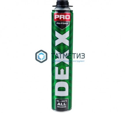 Пена DEXX PRO монтажная, пистолетная, всесезонная, 750мл | «ТАТМЕТИЗ» Пена DEXX PRO монтажная, пистолетная, всесезонная, 750мл - магазин крепежа «ТАТМЕТИЗ»