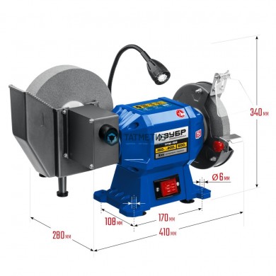 Заточной станок ЗУБР, d150/200 мм,  500 Вт, заточной станок для мокрого и сухого шлифования, ПТМ-150 -  магазин крепежа «ТАТМЕТИЗ»