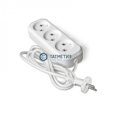 Удлинитель 3х3м б/з, 10А, IP20, ПВС 2х0,75 UNIVersal E203 | «ТАТМЕТИЗ» Удлинитель 3х3м б/з, 10А, IP20, ПВС 2х0,75 UNIVersal E203 - магазин крепежа «ТАТМЕТИЗ»
