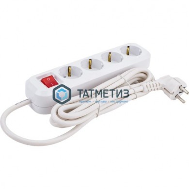 Удлинитель бытовой 4х3м с/з, 16А, IP20, ПВС 3х1,5 с выкл UNIVersal S-304А | «ТАТМЕТИЗ» Удлинитель бытовой 4х3м с/з, 16А, IP20, ПВС 3х1,5 с выкл UNIVersal S-304А - магазин крепежа «ТАТМЕТИЗ»