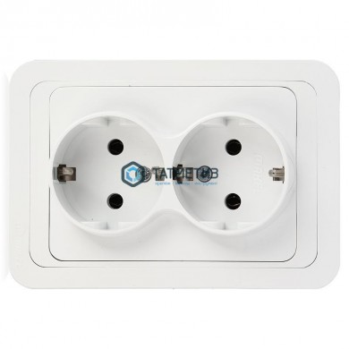 Розетка 2-м СП с/з Mimoza бел. | «ТАТМЕТИЗ» Розетка 2-м СП с/з Mimoza бел. - магазин крепежа «ТАТМЕТИЗ»