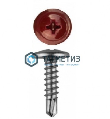 Саморез п/ш сверло 4,2x25  RAL 3005 -  магазин крепежа «ТАТМЕТИЗ»