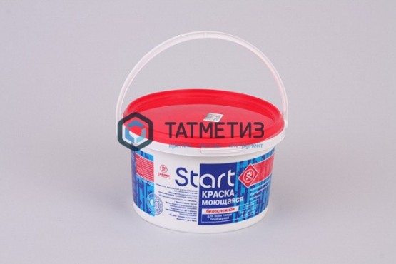 Краска ВД СТАРТ моющаяся белоснежная 3 кг-./4 | «ТАТМЕТИЗ» Краска ВД СТАРТ моющаяся белоснежная 3 кг-./4 - магазин крепежа «ТАТМЕТИЗ»