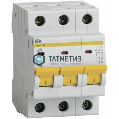 Выключатель авт. мод. 3п C 25А ВА 47-29 4.5кА MVA20-3-025-C ИЭК | «ТАТМЕТИЗ» Выключатель авт. мод. 3п C 25А ВА 47-29 4.5кА MVA20-3-025-C ИЭК - магазин крепежа «ТАТМЕТИЗ»