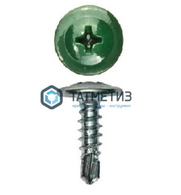 Саморез п/ш сверло 4,2x16  RAL 6002 -  магазин крепежа «ТАТМЕТИЗ»