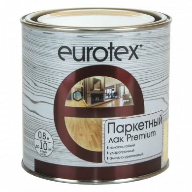 Лак паркетный Eurotex-premium полуматовый 0,8 л./6 | «ТАТМЕТИЗ» Лак паркетный Eurotex-premium полуматовый 0,8 л./6 - магазин крепежа «ТАТМЕТИЗ»