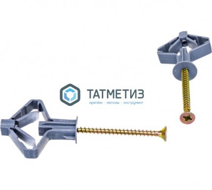 Дюбель Бабочка TNF-W 10х50 с шурупом (100 шт/уп) | «ТАТМЕТИЗ» Дюбель Бабочка TNF-W 10х50 с шурупом (100 шт/уп) - магазин крепежа «ТАТМЕТИЗ»