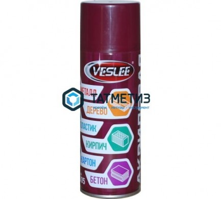 Краска аэроз. VESLEE  ВИННО-КРАСНАЯ 520 мл. RAL 3005 -  магазин крепежа «ТАТМЕТИЗ»