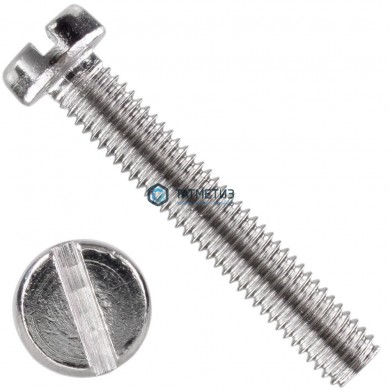 Винт с цилиндрической головкой с прямым шлицем А2 DIN 84 М 6 х 10 | «ТАТМЕТИЗ» Винт с цилиндрической головкой с прямым шлицем А2 DIN 84 М 6 х 10 - магазин крепежа «ТАТМЕТИЗ»
