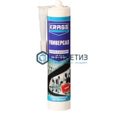 Герметик силиконовый KRASS универсальный СЕРЫЙ 300 ml./12 | «ТАТМЕТИЗ» Герметик силиконовый KRASS универсальный СЕРЫЙ 300 ml./12 - магазин крепежа «ТАТМЕТИЗ»