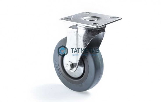 Колесо поворотное с площадкой серая резина d  50 мм -  магазин крепежа «ТАТМЕТИЗ»