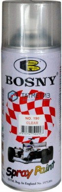 Краска аэроз. BOSNY 520 мл. №190  ЛАК глянцевая -  магазин крепежа «ТАТМЕТИЗ»