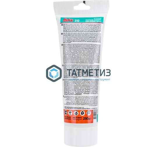 Клей монтажный акриловый Akfix 310 250 гр (36) | «ТАТМЕТИЗ» Клей монтажный акриловый Akfix 310 250 гр (36) - магазин крепежа «ТАТМЕТИЗ»