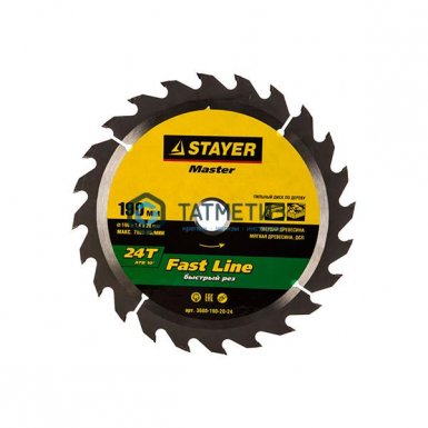 Диск пильный по дереву 190х20мм, 24Т STAYER MASTER "FAST-Line" -  магазин крепежа «ТАТМЕТИЗ»