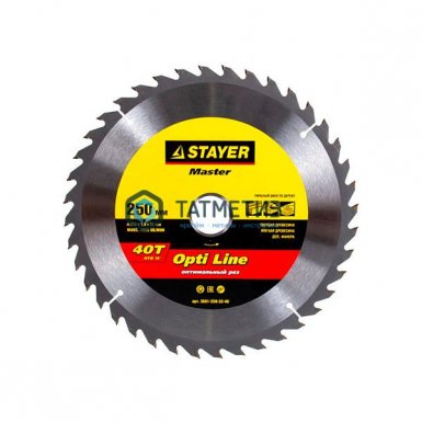 Диск пильный по дереву 250х32мм, 40Т STAYER MASTER "OPTI-Line" -  магазин крепежа «ТАТМЕТИЗ»