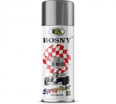 Краска аэроз. BOSNY 520 мл. №036  СЕРЕБРЯНАЯ -  магазин «ТАТМЕТИЗ»