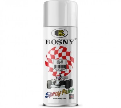 Краска аэроз. BOSNY 520 мл. №040  БЕЛАЯ глянцевая -  магазин «ТАТМЕТИЗ»