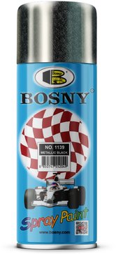 Краска аэроз. BOSNY 400 мл. №1139  ЧЕРНЫЙ МЕТАЛИК -  магазин «ТАТМЕТИЗ»