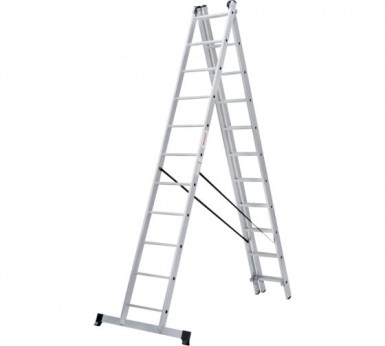 Лестница, 3 х11 ступеней, алюминиевая, трехсекционная  Новая высота серия NV100 -  магазин «ТАТМЕТИЗ»