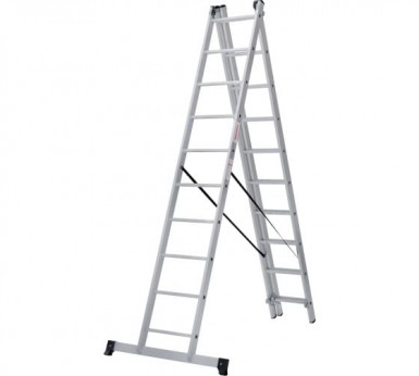 Лестница, 3 х 9 ступеней, алюминиевая, трехсекционная  Новая высота серия NV100 -  магазин «ТАТМЕТИЗ»