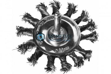 Щетка для дрели дисковая  75 мм, DEXX, жгутированная стальная проволока 0,5мм -  магазин крепежа «ТАТМЕТИЗ»