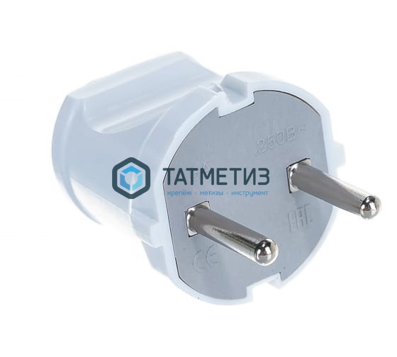 Эл.вилка б з белая 6А 250В А113 Universal Эл.вилка б з белая 6А 250В А113 Universal