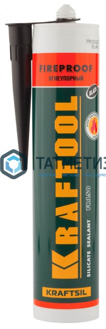 Герметик KRAFTOOL KRAFTFLEX FR150 силикатный огнеупорный "+1500 С", жаростойкий, черный, 300мл Герметик KRAFTOOL KRAFTFLEX FR150 силикатный огнеупорный "+1500 С", жаростойкий, черный, 300мл