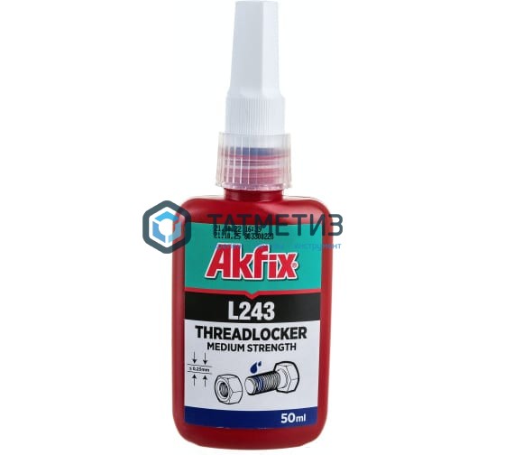 Герметик (фиксатор) резьбовых соединений средняя прочность 50 мл Akfix L243 Герметик (фиксатор) резьбовых соединений средняя прочность 50 мл Akfix L243