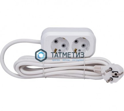 Удлинитель бытовой 2х5м с/з, 16А, IP20, ПВС 3х1,5 UNIVersal E-302А | «ТАТМЕТИЗ» Удлинитель бытовой 2х5м с/з, 16А, IP20, ПВС 3х1,5 UNIVersal E-302А - магазин крепежа «ТАТМЕТИЗ»