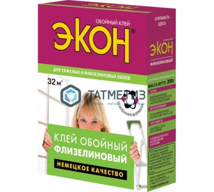 Клей для обоев ЭКОН Флизелин 200г./24 | «ТАТМЕТИЗ» Клей для обоев ЭКОН Флизелин 200г./24 - магазин крепежа «ТАТМЕТИЗ»