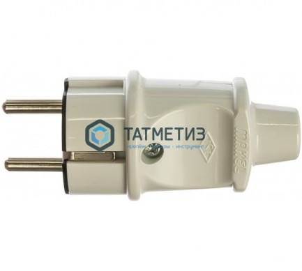 Эл.вилка с з бел.MAKEL 10002 -  магазин крепежа «ТАТМЕТИЗ»
