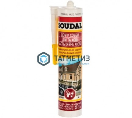 Герметик силиконовый SOUDAL универсальный белый 300 мл 15 | «ТАТМЕТИЗ» Герметик силиконовый SOUDAL универсальный белый 300 мл 15 - магазин крепежа «ТАТМЕТИЗ»