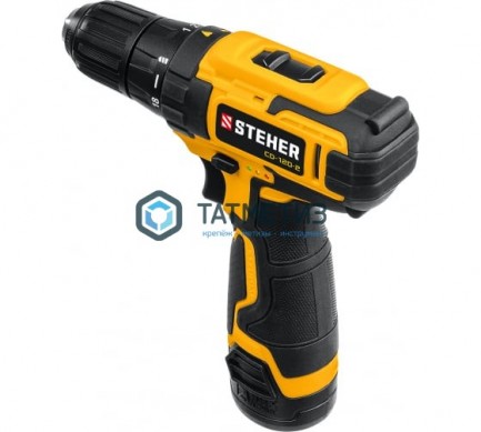 Дрель-шуруповерт 12 В  STEHER, 30 Н·м, 2 АКБ (2 А·ч),кейс -  магазин крепежа «ТАТМЕТИЗ»
