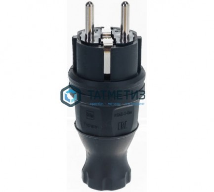 Эл.вилка каучук кабельная (прямая) с з ИЭК ОМЕГА IP44 | «ТАТМЕТИЗ» Эл.вилка каучук кабельная (прямая) с з ИЭК ОМЕГА IP44 - магазин крепежа «ТАТМЕТИЗ»