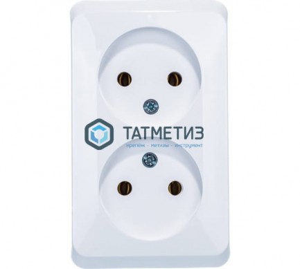 Розетка 2-м ОП Этюд 16А без заземл. бел. SchE PA16-005B | «ТАТМЕТИЗ» Розетка 2-м ОП Этюд 16А без заземл. бел. SchE PA16-005B - магазин крепежа «ТАТМЕТИЗ»