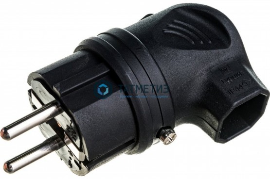 Эл.вилка каучук кабельная, боковой ввод, с з ИЭК ОМЕГА IP44 | «ТАТМЕТИЗ» Эл.вилка каучук кабельная, боковой ввод, с з ИЭК ОМЕГА IP44 - магазин крепежа «ТАТМЕТИЗ»