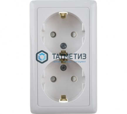 Розетка 2-м ОП с з квадр. бел. ХИТ 16-А | «ТАТМЕТИЗ» Розетка 2-м ОП с з квадр. бел. ХИТ 16-А - магазин крепежа «ТАТМЕТИЗ»